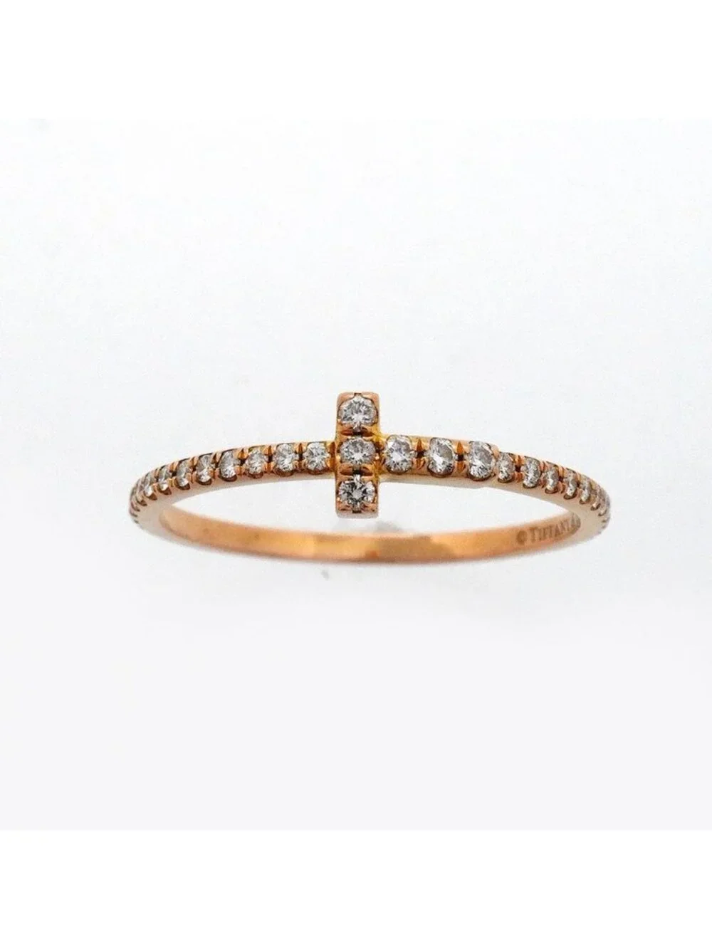 Tiffany & Co Ring T Wire 18k Pink Gold Diamond